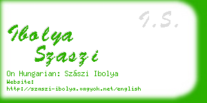 ibolya szaszi business card